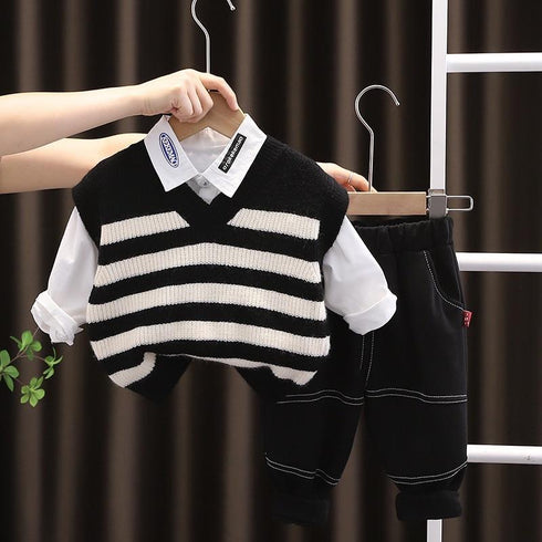 Spring and Autumn Children's Sweater Vest Set of Three